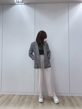 「ENVYM（アンビー）のアイテム（ジャケット/アウター）」を使った、yum🐹🐻さん（レディース・158cm）の秋コーディネート