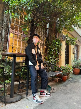 「アイテム（チノパンツ、ゴールド系）」を使った、Ray  さん（メンズ・176cm）の冬コーディネート