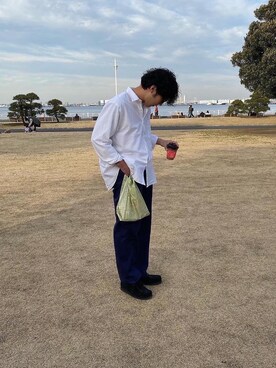 「Lands' End（ランズエンド）のアイテム（パンツ）」を使った、レイさん（メンズ・173cm）の春コーディネート