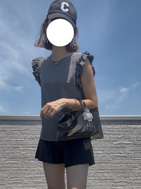 「アイテム（水着、グレー系）」を使った、kaochocoさん（レディース・161cm）の夏コーディネート