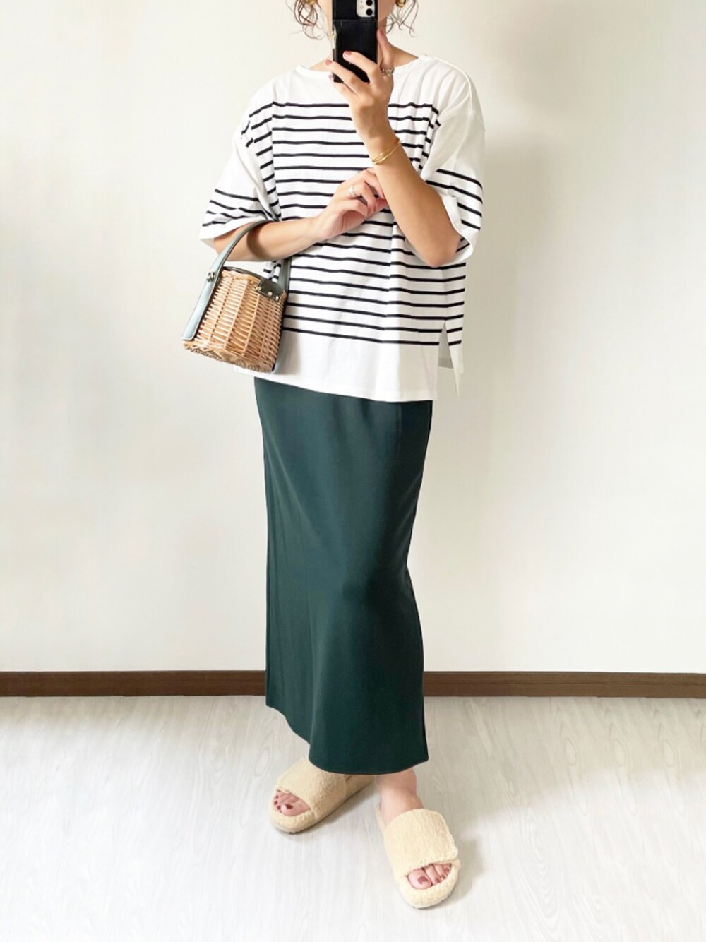 「NOFALL sangoのアイテム（Tシャツ/カットソー、その他）」を使った、kaochocoさん（レディース・161cm）の夏コーディネートの1枚目の写真