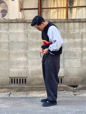 「CONVERSE（コンバース）のアイテム（ローファー）」を使った、yusuke.mさん（メンズ・171cm）の冬コーディネート