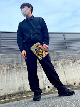 「JUNRED（ジュンレッド）のアイテム（スラックス）」を使った、けいたさん（メンズ・174cm）の春コーディネート