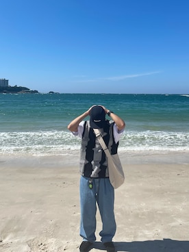 「Clarks（クラークス）のWallabee 2 / メンズ ワラビー2 (ブラックスエード)（モカシン/デッキシューズ）」を使った、wさん（メンズ・169cm）の秋コーディネート