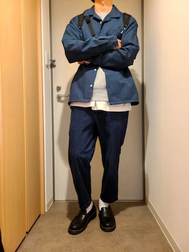 「KANGOL（カンゴール）のアイテム（バッグ）」を使った、ryotaさん（メンズ・177cm）の秋コーディネート