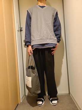 「GLOBAL WORK（グローバルワーク）のラクエアスポーツサンダル/273236（サンダル）」を使った、ryotaさん（メンズ・177cm）の夏コーディネート