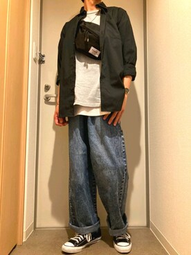 「アイテム（アナログ腕時計、ホワイト系）」を使った、ryotaさん（メンズ・177cm）の秋コーディネート