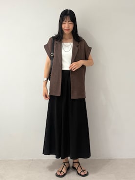 「Doux archives（ドゥアルシーヴ）のアイテム」を使った、るこ。さん（レディース・173cm）の夏コーディネート