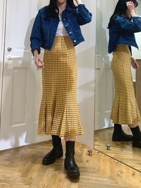 「Cheek（チーク）のアイテム（スカート）」を使った、るこ。さん（レディース・170cm）の春コーディネート