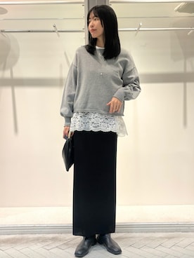 「Doux archives（ドゥアルシーヴ）のアイテム」を使った、るこ。さん（レディース・173cm）の冬コーディネート