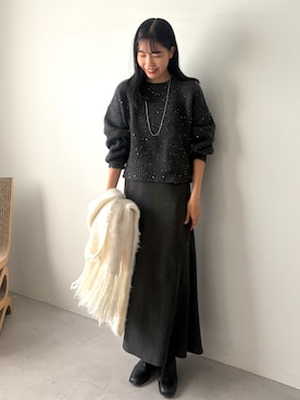 「アイテム（スカート）」を使った、るこ。さん（レディース・173cm）の冬コーディネート