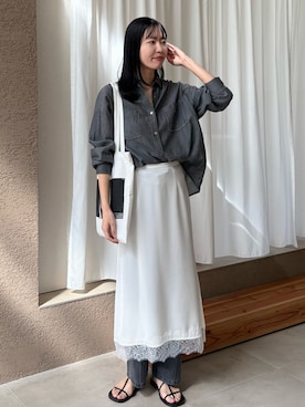 「Doux archives（ドゥアルシーヴ）のアイテム」を使った、るこ。さん（レディース・173cm）の春コーディネート