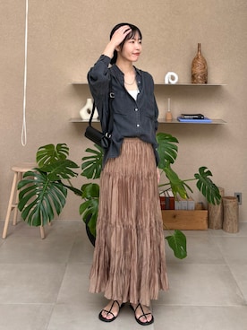 「マキシスカート」｜るこ。さん（レディース・173cm）の春コーディネート