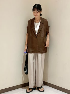 「アイテム（その他アウター）」を使った、るこ。さん（レディース・170cm）の夏コーディネート