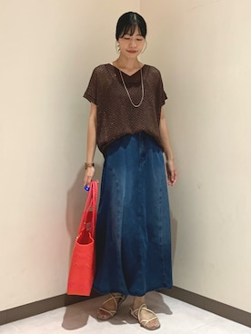 「アイテム（スカート）」を使った、るこ。さん（レディース・170cm）の夏コーディネート
