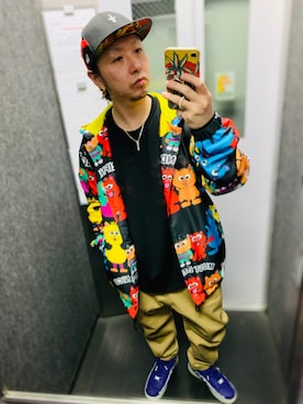 「RIPNDIP（リップンディップ）のアイテム」を使った、tbkさん（メンズ・162cm）の春コーディネート