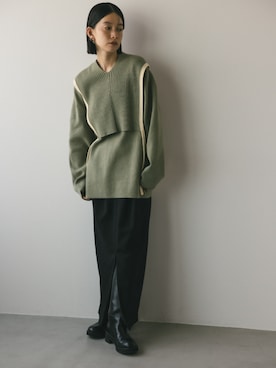 「STYLEMIXER（スタイルミキサー）のアイテム（ニット/セーター）」を使った、mikiさん（レディース・157cm）の春コーディネート