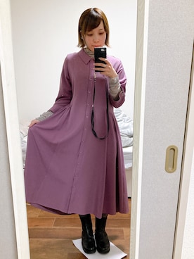 「仕事着」｜「アイテム（ワンピース/ドレス）」を使った、hikaruさん（レディース・157cm）の冬コーディネート