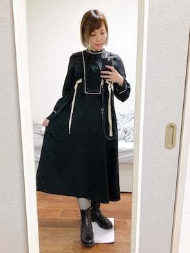 「仕事着」｜「アイテム（ワンピース/ドレス）」を使った、hikaruさん（レディース・157cm）の冬コーディネート