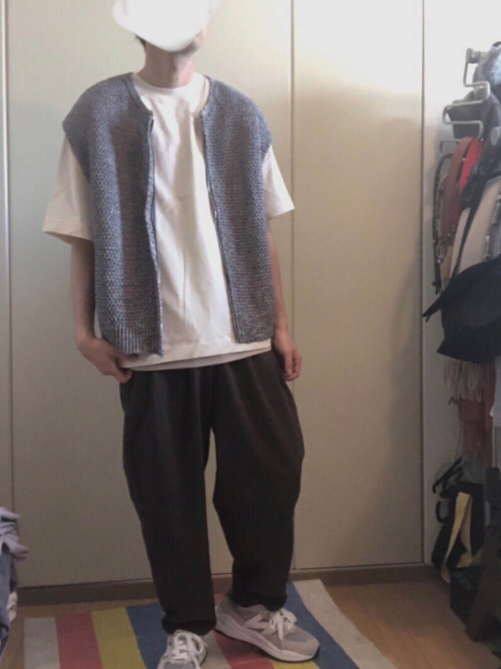 「大人カジュアル、ベスト、白Tシャツ、WYM×ATTACHMENT、お洒落さんとつながりたい、ファッションの力を信じよう、いいね、save、フォローお願いします🤑」｜「LIDNMのHARD TWISTED STITCH-T（Tシャツ/カットソー、ホワイト系）」を使った、yu_さん（メンズ・174cm）の夏コーディネートの1枚目の写真