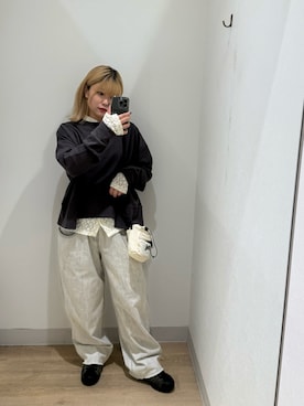 「アイテム（デニムパンツ）」を使った、ハルハルさん（レディース・154cm）の秋コーディネート