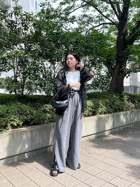 「みんなの白Tフェス」｜「アイテム（ハンドバッグ）」を使った、kasumiさん（レディース・154cm）の夏コーディネート
