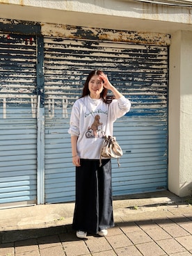 「Lee（リー）のアイテム（スカート）」を使った、kasumiさん（レディース・154cm）の秋コーディネート