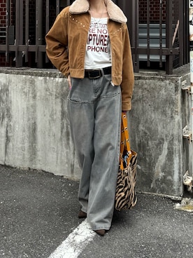 「アイテム（ブルゾン）」を使った、モエさん（レディース・167cm）の秋コーディネート