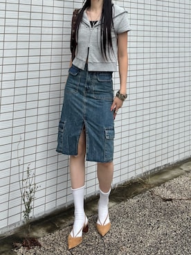「アイテム（パーカー）」を使った、モエさん（レディース・167cm）の夏コーディネート
