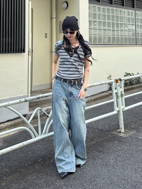 「WHO'S WHO gallery（フーズフーギャラリー）のアイテム（デニムパンツ）」を使った、モエさん（レディース・167cm）の春コーディネート