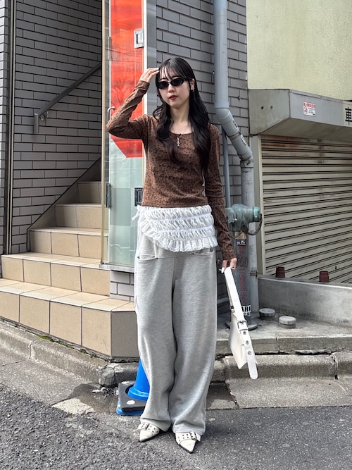 セール】レオパード(ヒョウ柄)メッセージトップス（Tシャツ