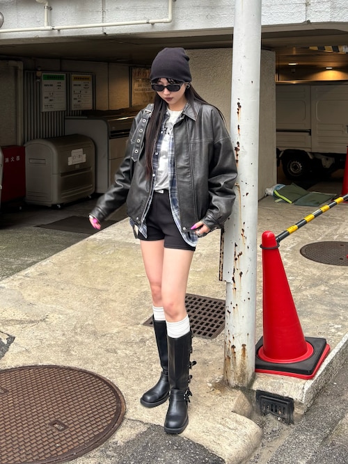 【UNISEX/サイズ展開あり】3way ヴィンテージライクレザーボアブルゾン