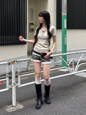 「ミリタリー」｜モエさん（レディース・167cm）の春コーディネート