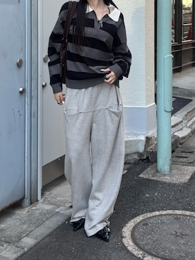 「アイテム（スウェットパンツ）」を使った、モエさん（レディース・167cm）の秋コーディネート