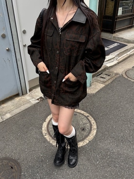 「アイテム（カバーオール）」を使った、モエさん（レディース・167cm）の秋コーディネート
