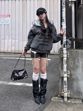 「アイテム（キャスケット）」を使った、モエさん（レディース・167cm）の秋コーディネート