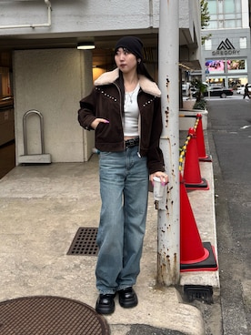 「アイテム（ブルゾン）」を使った、モエさん（レディース・167cm）の秋コーディネート