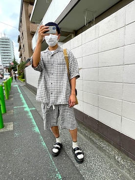 「nanamica（ナナミカ）のアイテム（シャツ/ブラウス）」を使った、Narisukeさん（メンズ・165cm）の夏コーディネート