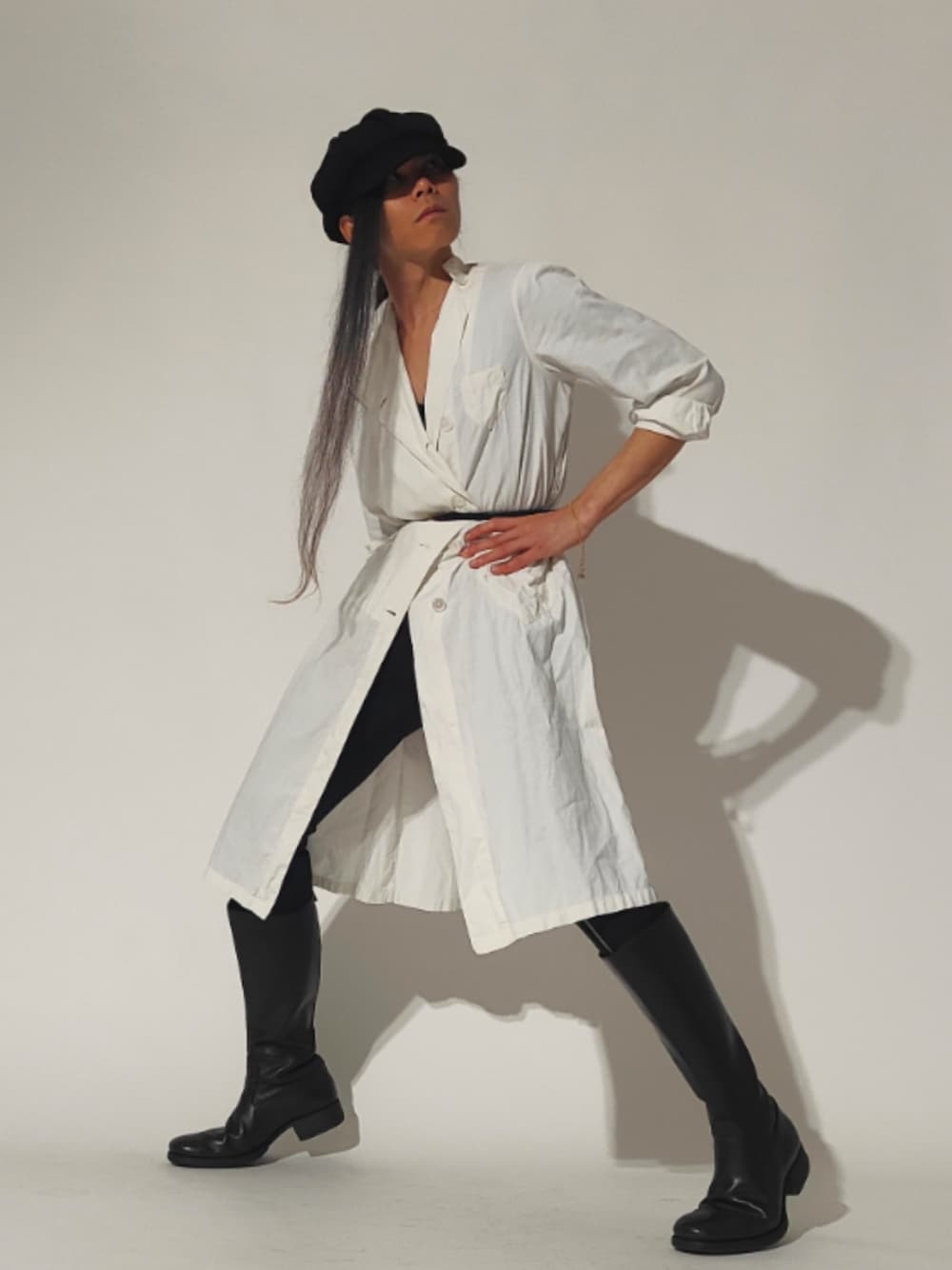 「おしゃれさんと繋がりたい、NOID、junhashimoto 、mode、classic、fashion、coordinate、simple、styleinspo、ootd、outfit、whatiwore」｜「NO ID.のmp11359- ﾌﾛﾝﾄZIPﾄﾗｳｻﾞｰｽﾞ パンツ（その他パンツ、ブラック系）」を使った、Arasashi Kimihiroさん（メンズ・170cm）の冬コーディネートの1枚目の写真