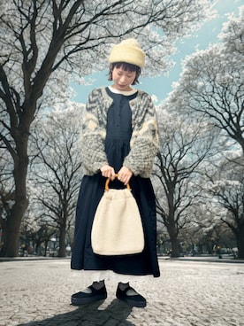 「OZOC（オゾック）のアイテム」を使った、おめぐさん（レディース・158cm）の冬コーディネート