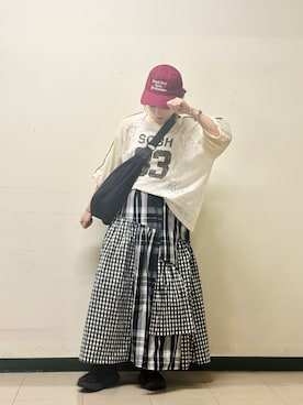 「ゲームシャツ」｜おめぐさん（レディース・158cm）の夏コーディネート