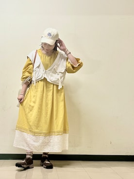 「アイテム（ベスト）」を使った、おめぐさん（レディース・158cm・30代）の夏コーディネート