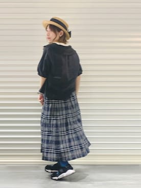 「レースブラウス」｜おめぐさん（レディース・157cm）の夏コーディネート