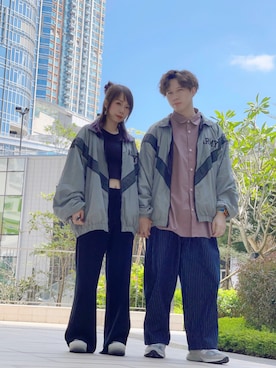 「UNIQLO（ユニクロ）のスーピマコットンリブクルーネックT（半袖）（Tシャツ/カットソー）」を使った、ウイニー☆さん（レディース・158cm）の秋コーディネート