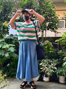 「BIG FIELD（ビッグフィールド）のアイテム」を使った、あんりさん（レディース・158cm）の夏コーディネート
