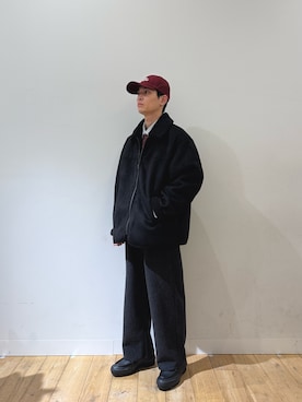 「アイテム（ネクタイ、レッド系）」を使った、ゆうきさん（メンズ・175cm）の冬コーディネート