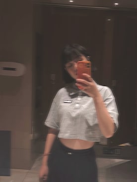 「休闲」｜「アイテム（チノパンツ）」を使った、sawooさん（レディース・163cm）の夏コーディネート
