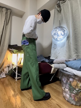 「DAIRIKU（ダイリク）のアイテム（スラックス）」を使った、koribieさん（メンズ・160cm）の春コーディネート