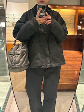 「アイテム（バッグ、グリーン系）」を使った、na97512さん（レディース・156cm）の冬コーディネート