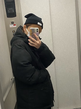 「ONLY NY（オンリーニューヨーク）のアイテム（帽子）」を使った、にゃーさん（レディース・152cm）の冬コーディネート